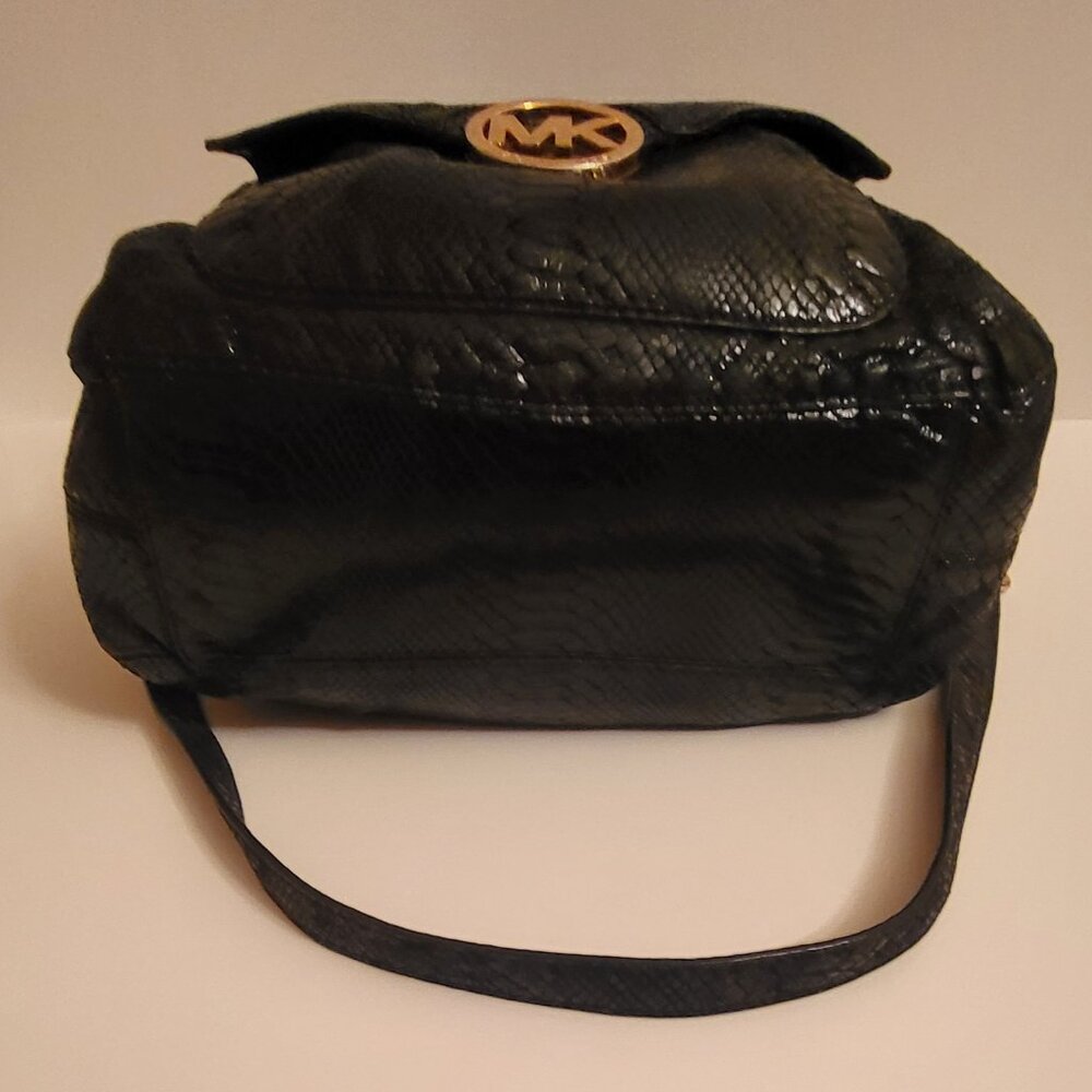 MICHAEL Michael Kors Black Python Embossed Fulton… - image 2